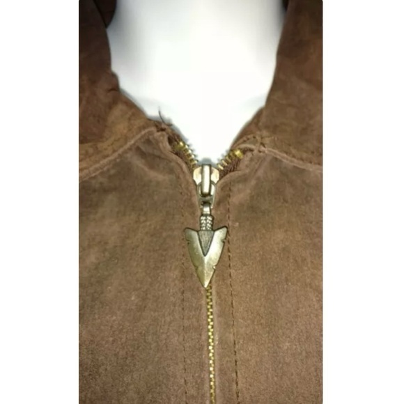 Beyond Sport Suede Jacket Vintage Leather Bomber Grunge Aztec Western Boho 90's - Picture 6 of 14